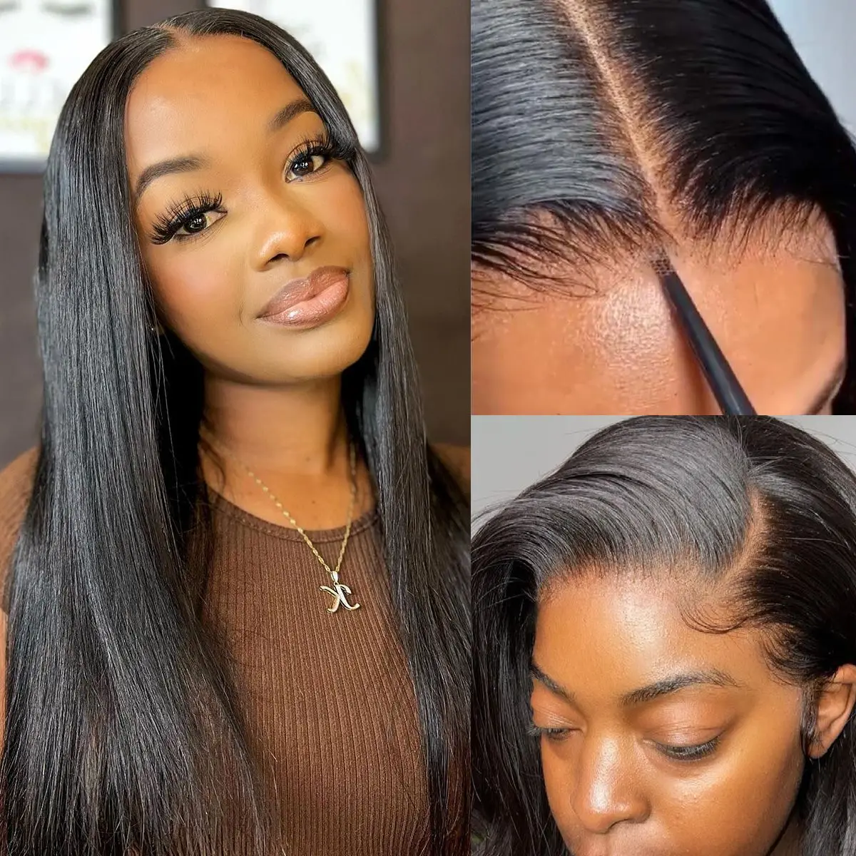 

Ready to Wear Go Glueless Wig Straight 6x4 HD Lace Frontal Wig Human Hair 5x5 Pre Cut Wig Transparent HD Lace Front Closure Wig