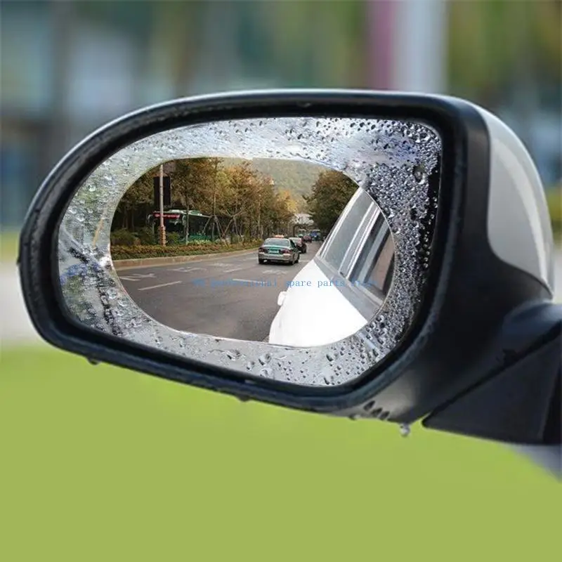 

41XA 2Pcs Car Rainproof Clear Film Rearview Mirror Protective Anti Fog Clear Sticker