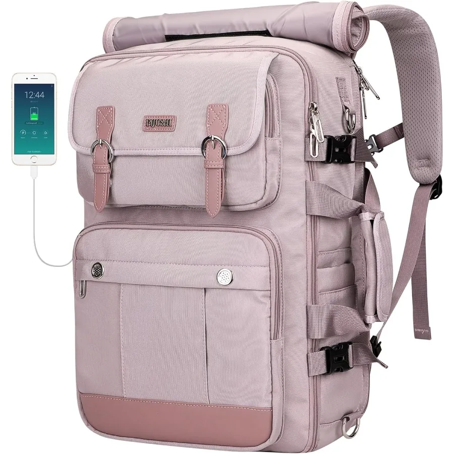

PIJUSHI дорожный рюкзак для женщин, рюкзак для ручной клади, трансформируемый большой спортивный рюкзак для ноутбука для самолетов PE049 Ashen Purpl