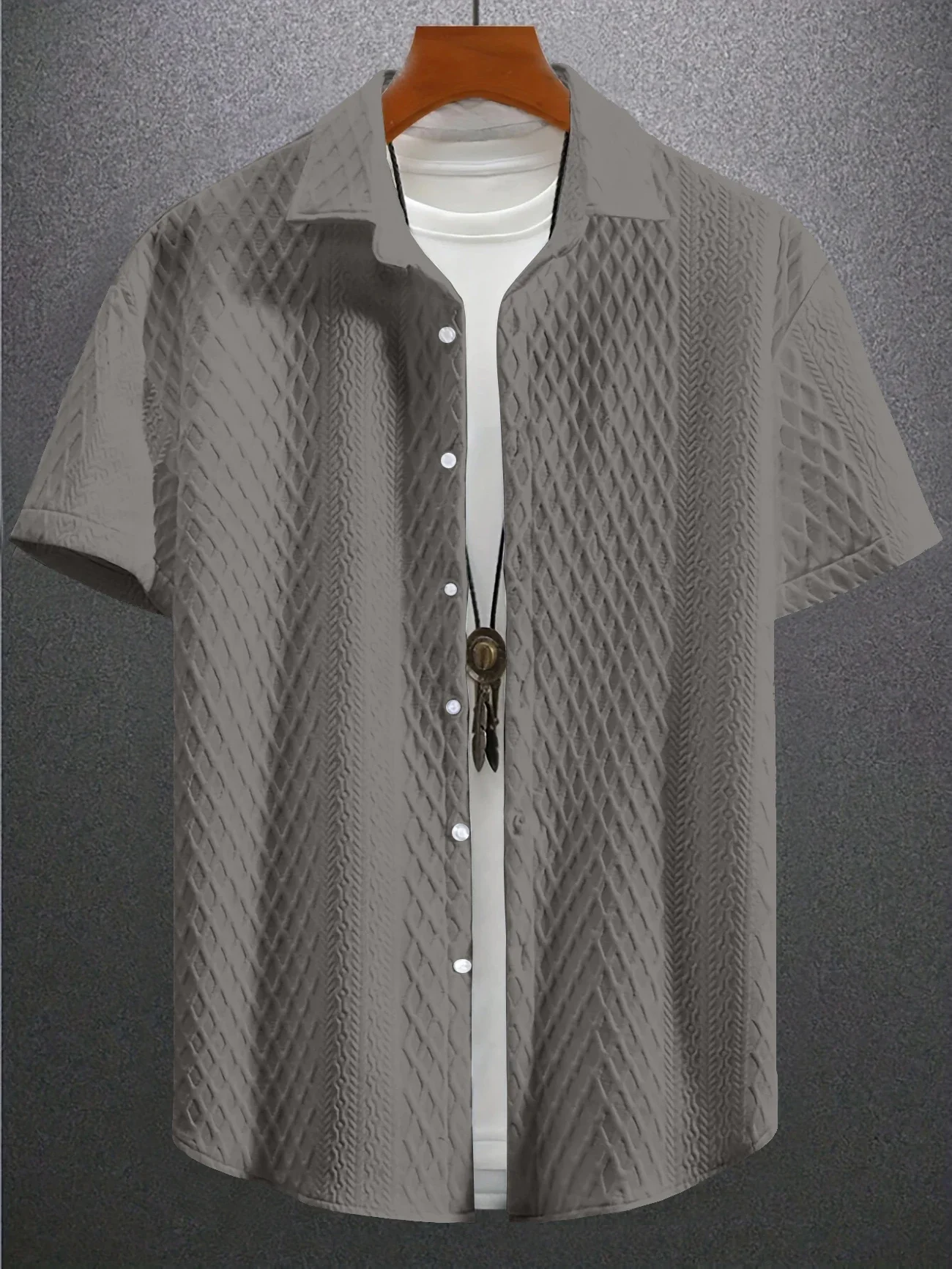 

2026 Men's Floral Print Casual Shirt, Short Sleeve Button-Up Collared Leisure Wear