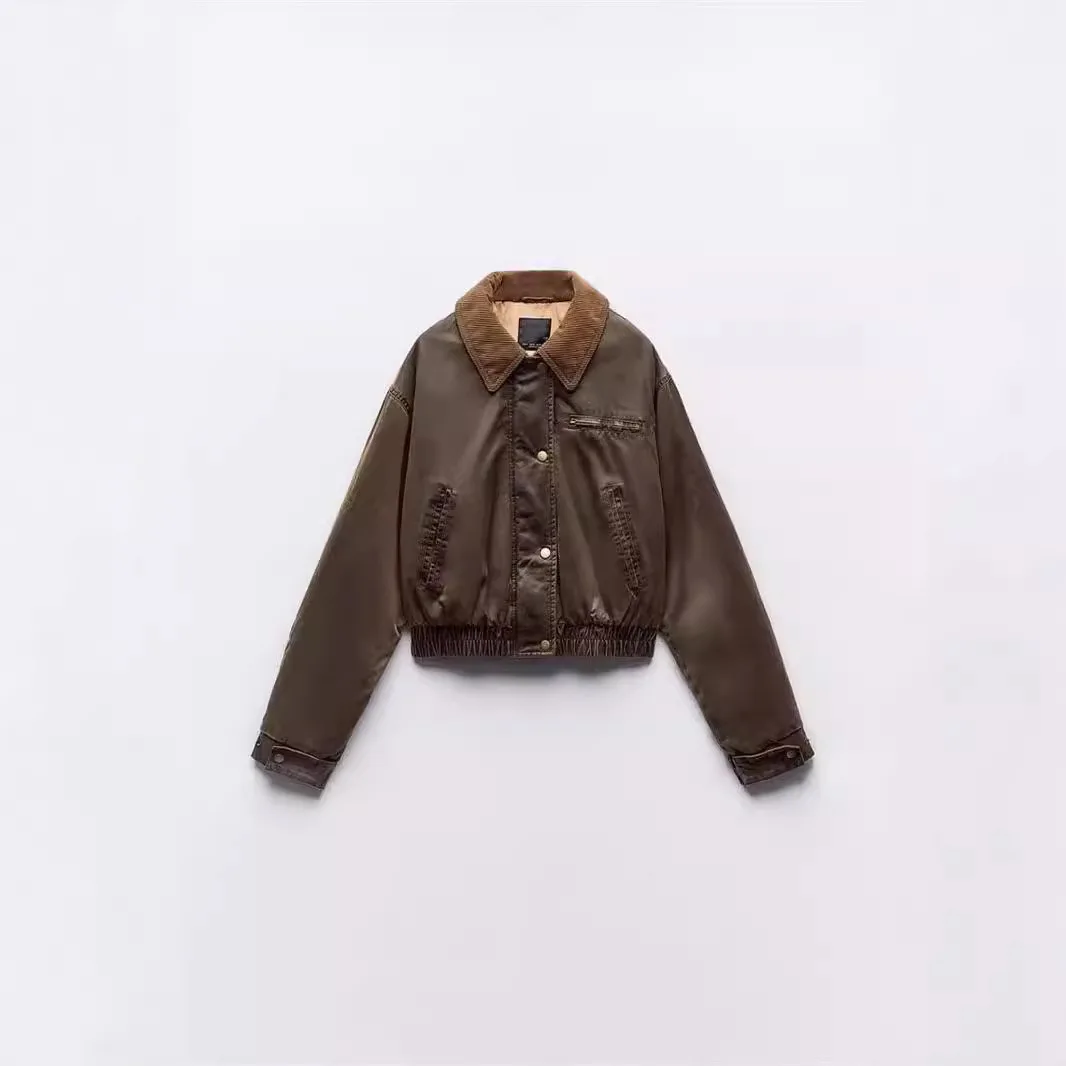 2025년 신상 여성 의류 스팟 마이야르는 면 재킷을 입습니다.