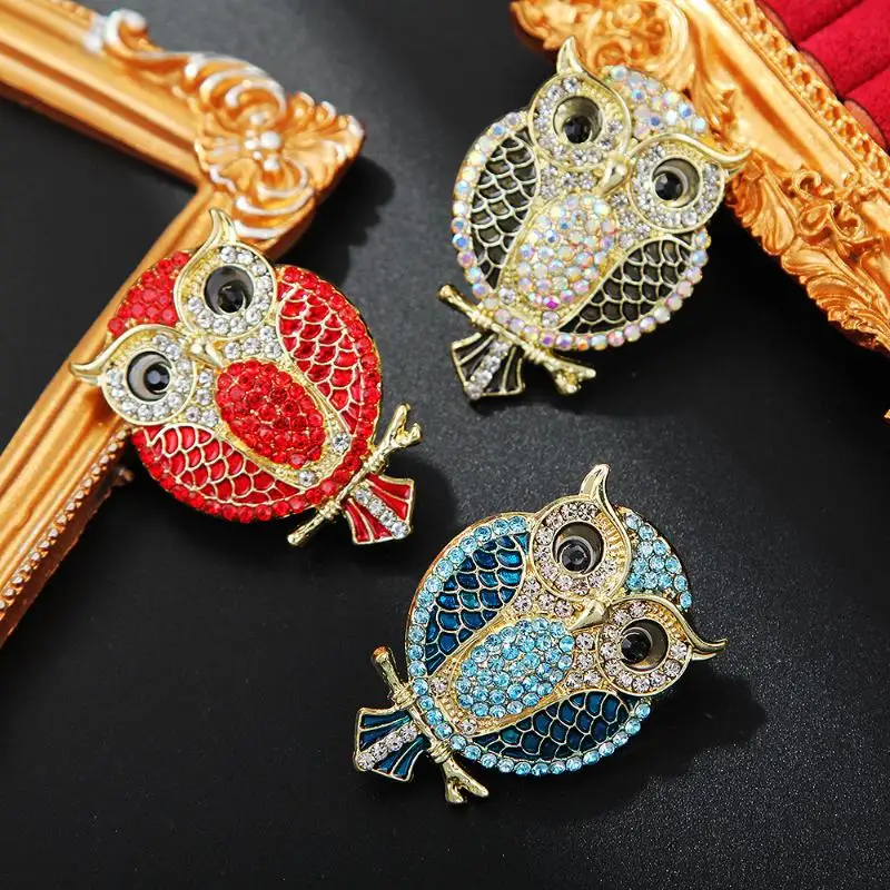 ⑧Fashion Metal Animal Rhinestone Owl Brooch For Women Clothing Coat Jewelry Accessries Gifts