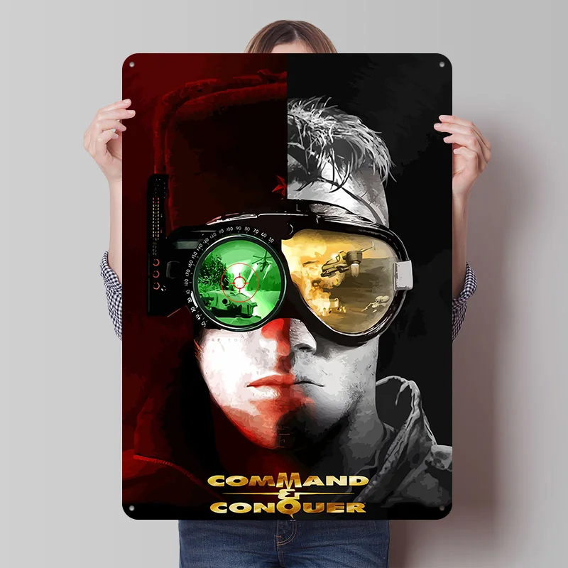 Affiche d'art de jeu Command & Conquer, impression personnalisée, art mural rétro, panneaux métalliques vintage pour la décoration de la mancave et de la maison, pour les amateurs de jeux