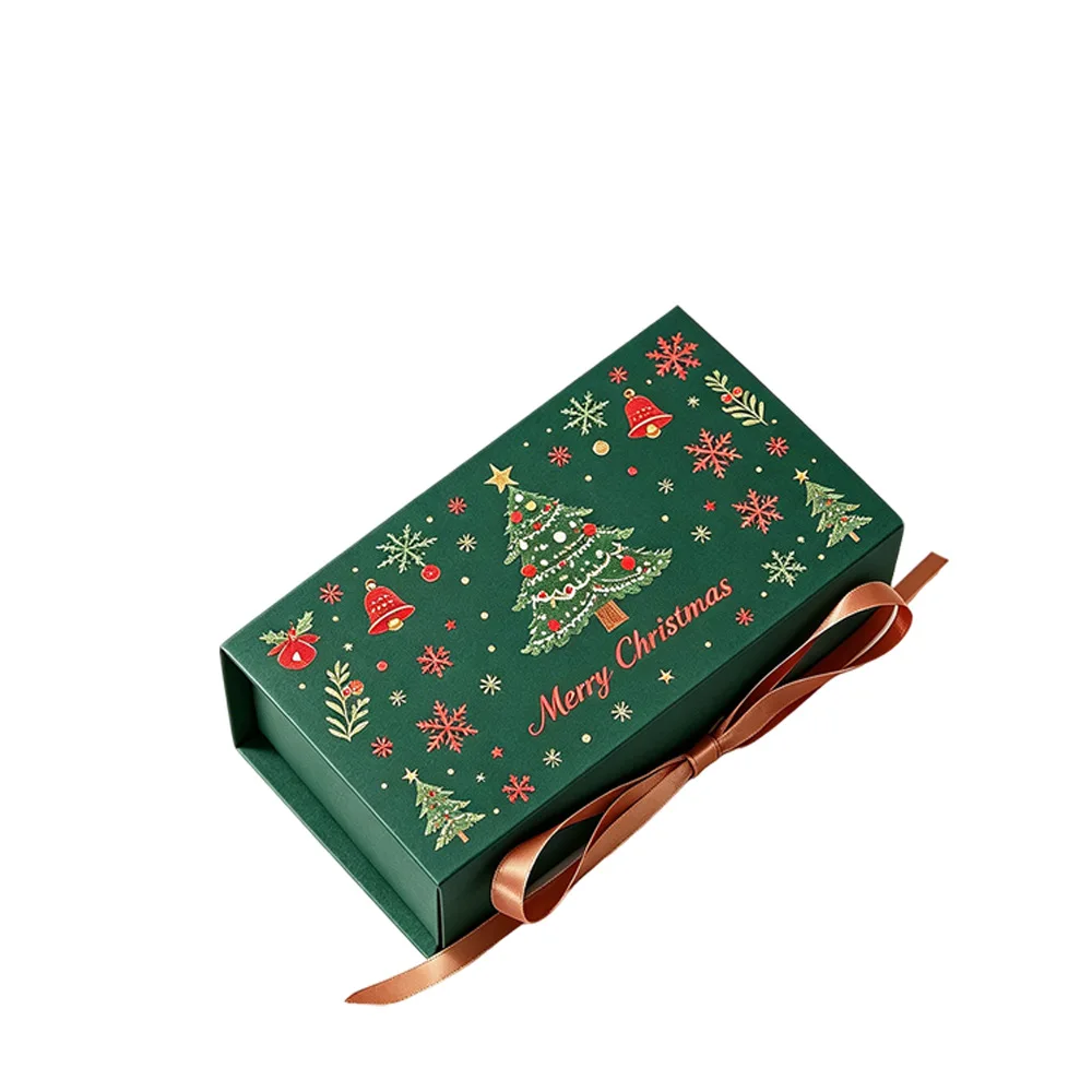 10-teiliges Weihnachtsgeschenkbox-Set mit Band, Weihnachtsbaum-Schneeflocken-Geschenkbox, Verpackungsbox, für Feiertage, Hochzeiten, kleine Geschenke – Detail 5
