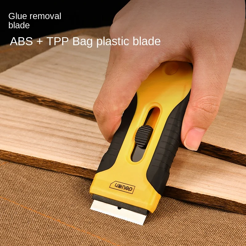 Deli 1 Pcs Glue Removal Scraper for Sticker Paintwork Ceramic Tiles Cleaning Multifunctional Household Cleaner Hand Tool Spatula