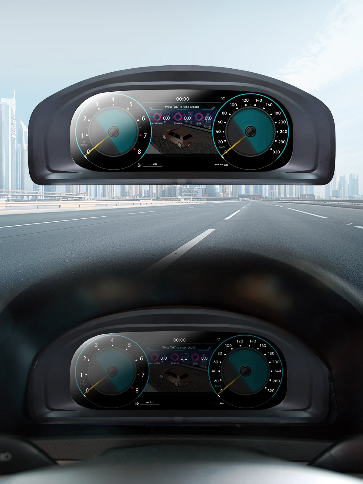 12,3'' Digitaal Cluster Instrumentenpaneel Dashboard voor VW T5 2003-2008 Virtuele Cockpit Snelheidsmeter - afbeelding 2