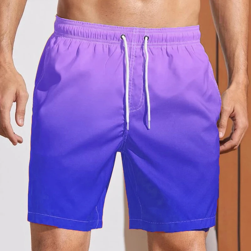 Gradient Color Series Men's Board Shorts Swim Trunks Beach Shorts Drawstring with Mesh lining Elastic Waist Graphic Prints