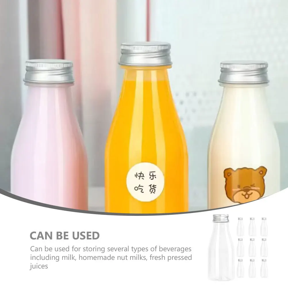 

10pcs Yogurt Bottles Portable Plastic Beverage Containers Leak-Proof Juice Storage Milk Bottle For Camping Gym Travel Reusable