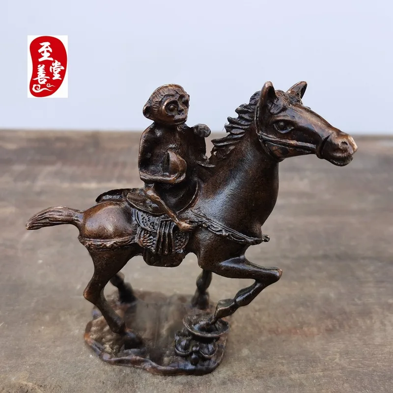 Antique collectible with aged patina, alloy copper living room decorative ornament, 