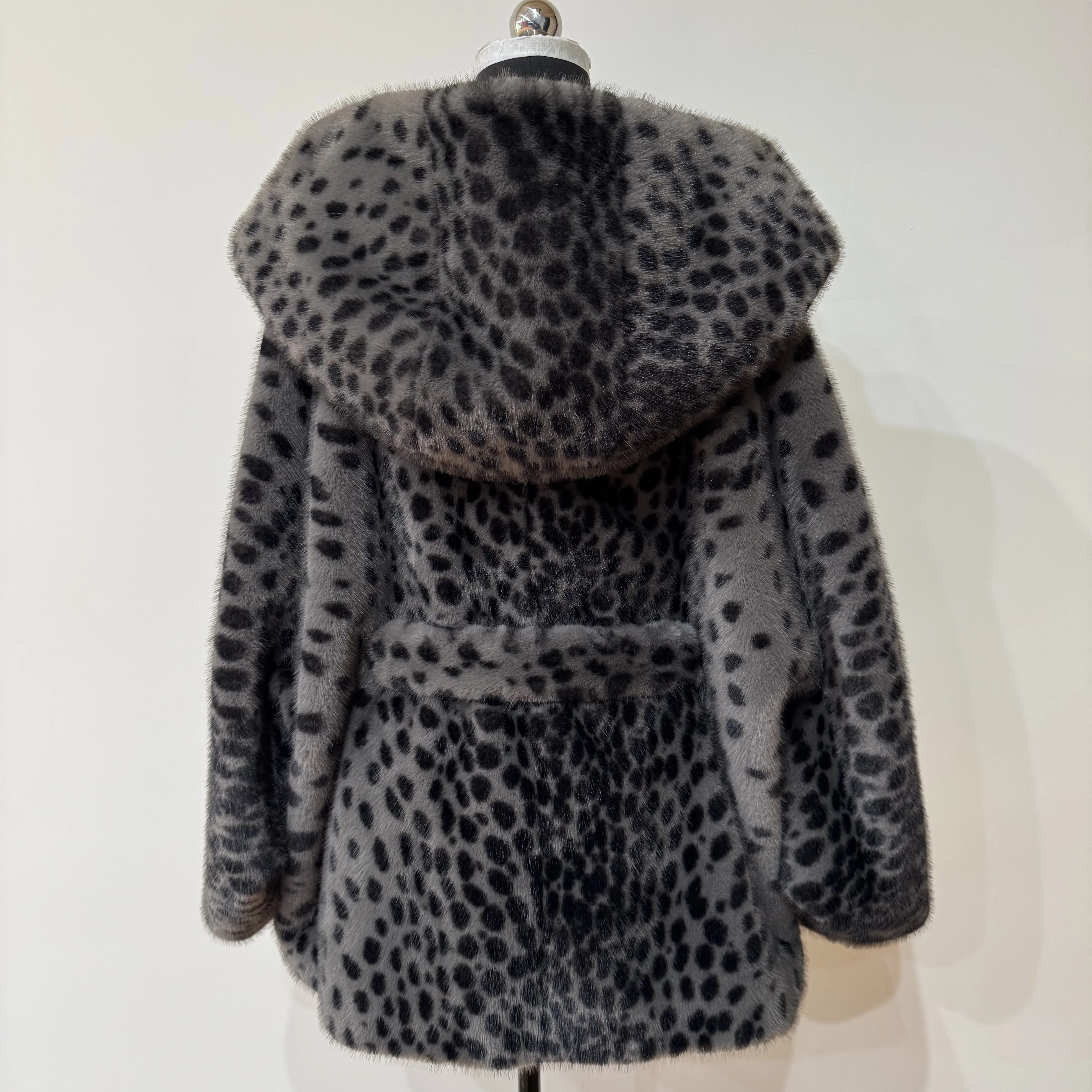 Bo cui Women's fashion short leopard temperament imitation fur coat Slim environmental mink hair warm luxury coat