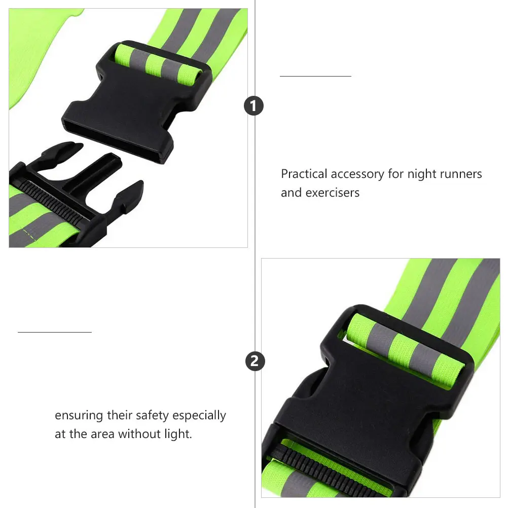 

2pcs Reflective Shoulder Waist Belt Adjustable High Visibility Running Gear Night Safety Belt Elastic Comfortable For Hiking