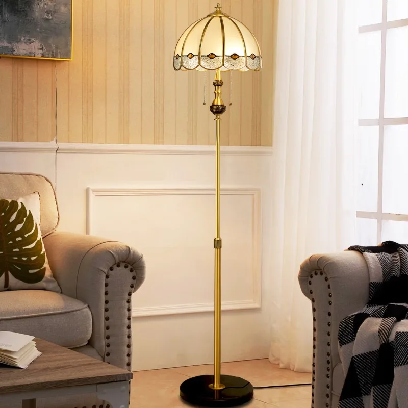 

Living room American retro all-copper decorative ornament French new Chinese bedroom bedside floor lamp 528