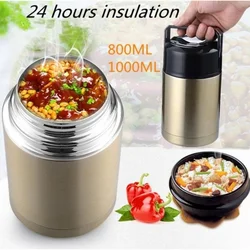 Large Capacity 800ML/1000ML Thermos Lunch Box Portable Stainless Steel Food Soup Containers Vacuum Flasks Thermoses Cup