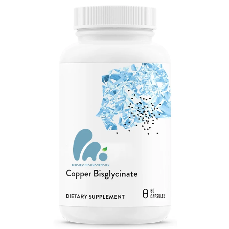 Bisglicinar de cobre, un suplemento mineral de rastro con buena absorción de zinc -60 cápsulas para un soporte total de la salud