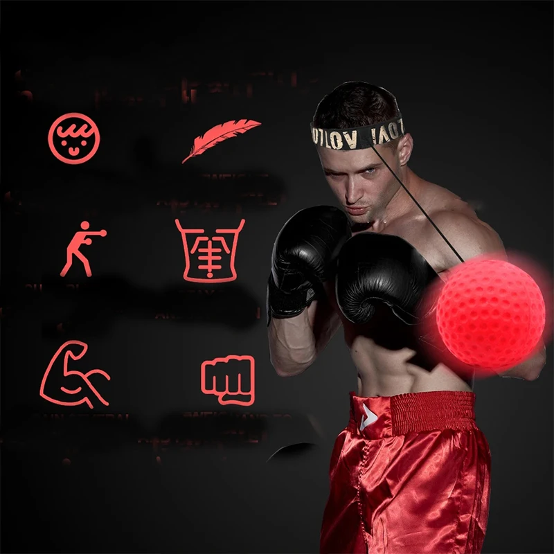 Boxing Speed Ball Head-mounted PU Punch ball MMA Sanda Training Hand Eye Reaction Home Sandbag Fitness Boxing Equipment