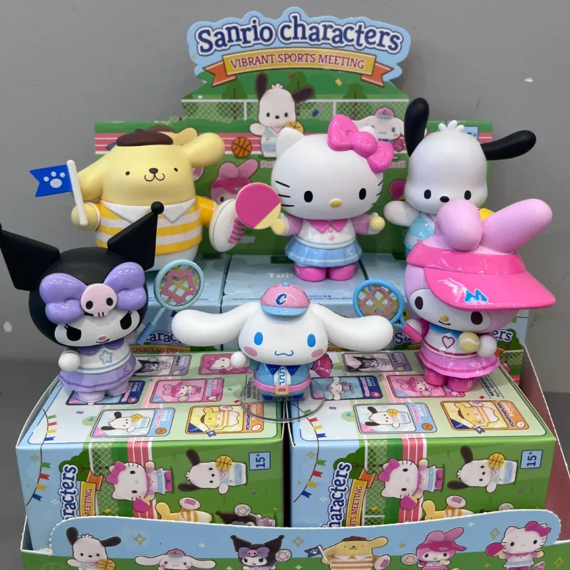 

Оригинальные персонажи Sanrio, яркая серия спортивных встреч, слепая коробка Hellokitty My Melody Mystery Box, украшения для комнаты, подарок на праздник