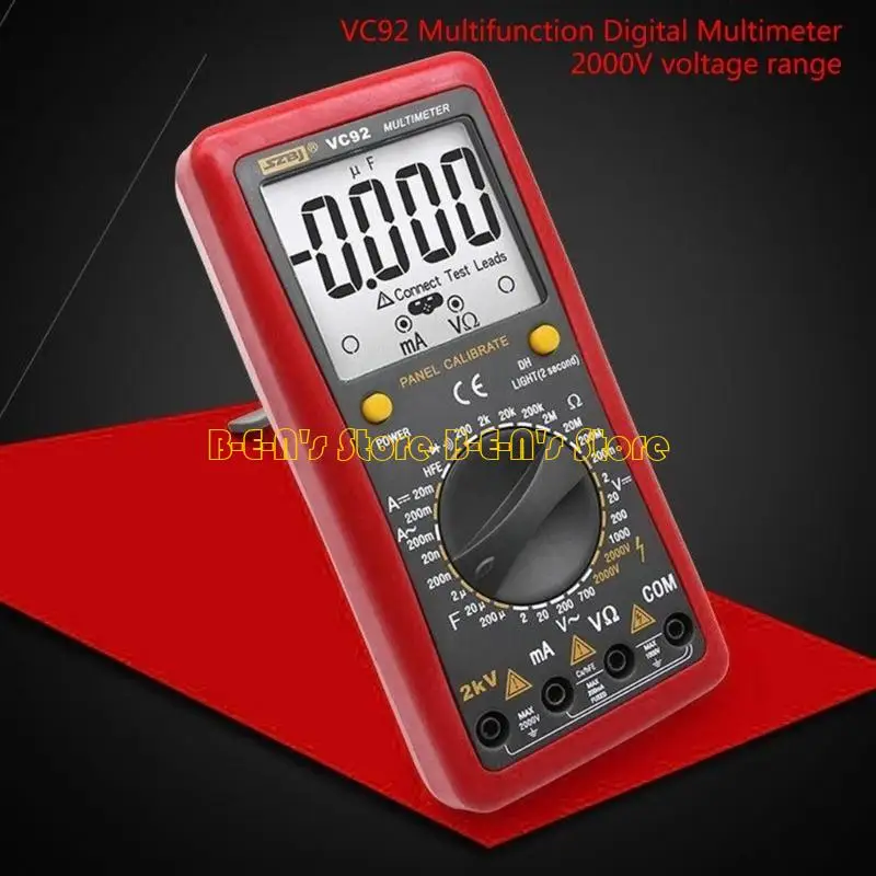 Y1AD Professional Digital Multimeter Autoranging Multitester Backlight 2KV Measures Between Phases AC/fo