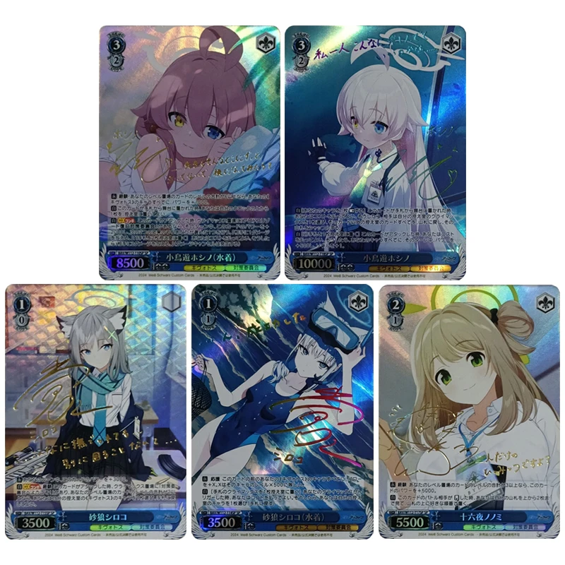 

Blue Archive Takanashi Hoshino Sunaokami Shiroko Diy Refractive Color Flash Collectible Cards Birthday Gifts Children's Toys