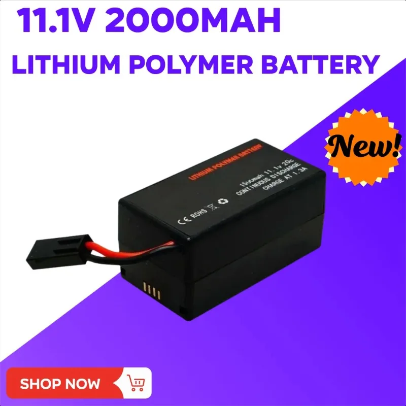 

11.1V 2000mAh Recyclable High Power Lipo Battery for Parrot AR.Drone 2.0 Quadcopter Long Flight Time for Drone Battery