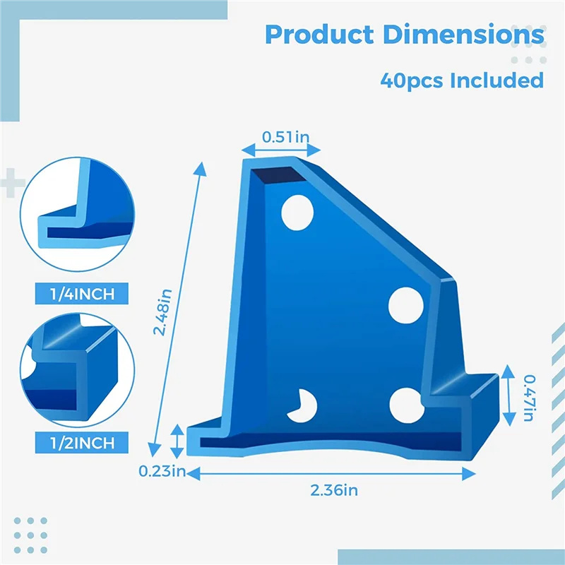 

Exquisite-40PCS Flooring Spacers, 2 In 1 Laminate Flooring Spacers With 1/2Inch & 1/4Inch Gaps