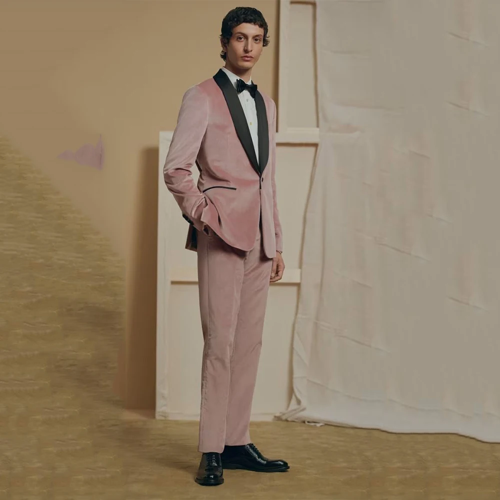 

Роскошный мужской костюм высокого качества с шалью и лацканами, однобортный комплект из трех предметов, куртка, брюки, официальный случай, свадьба, мужская роскошная одежда