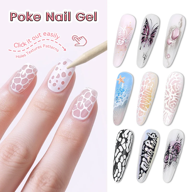 LILYCUTE 8 مللي فقاعة المحيط موجة مسمار الفن الغراء أبيض أسود مسمار كزة جوفاء اللوحة مسمار الفن النحت هلام نقع قبالة الأشعة فوق البنفسجية الورنيش #1