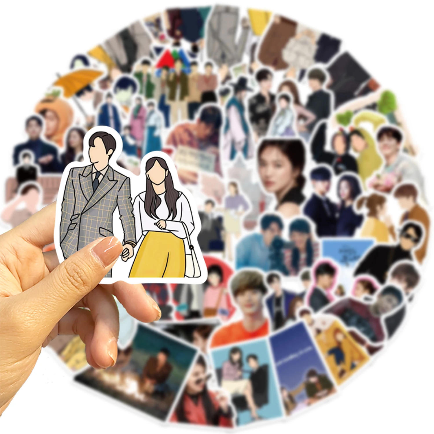 50pcs Hot Star Korean Kdrama Stickers For Laptop Luggage Skateboard Guitar Scrapbook Waterproof Stickers Funny Graffiti Decals﻿