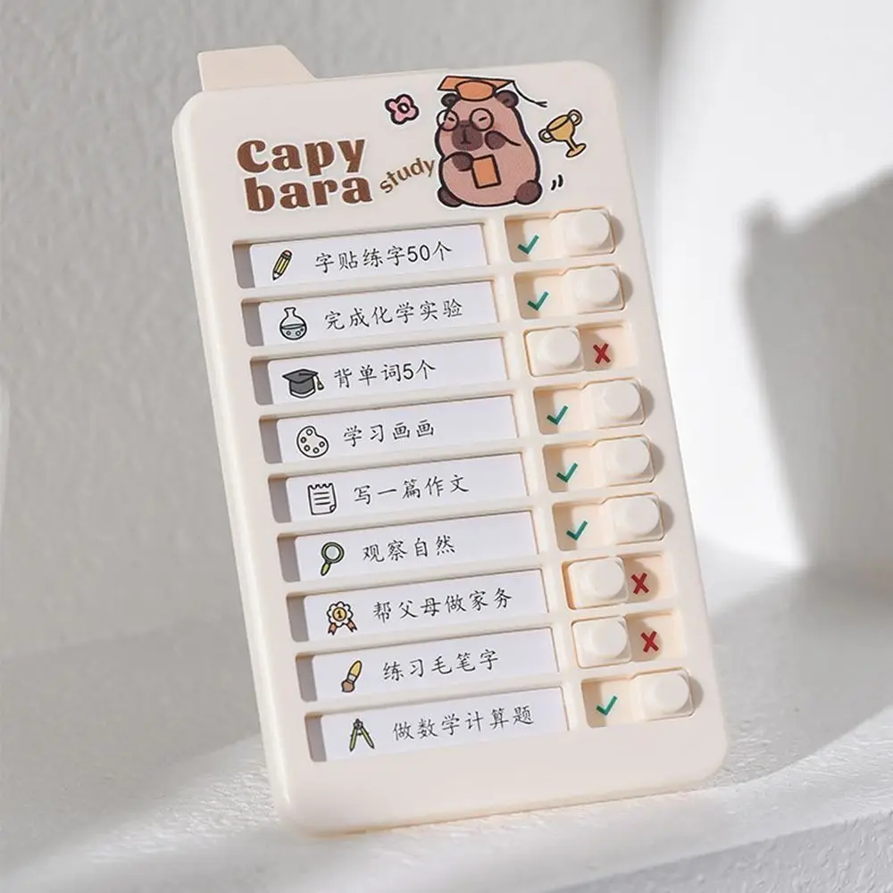 Capybara Good Habit Punch Card Cartoon Panda Daily Task Planning Board Efficient Detachable Self-discipline Punch Card