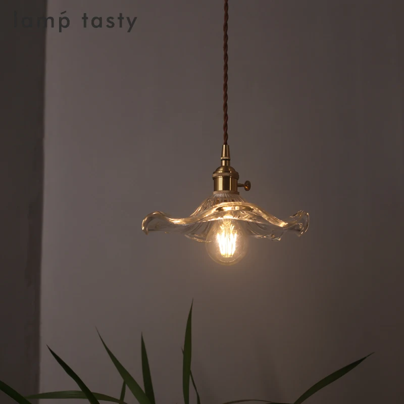 Japanese retro Nordic minimalist restaurant entrance balcony bar counter bay window corridor glass lotus leaf pendant light