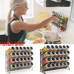 4-Tier Spice Rack Free Standing Counter Spice Organiser Metal Seasoning Bottle Organizer for Kitchen Countertop Cupboard Pantry