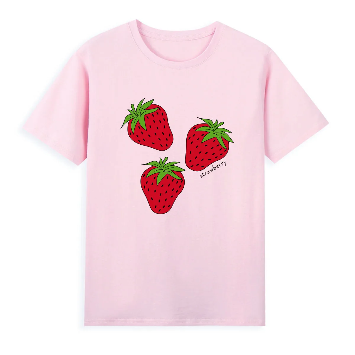 Three Strawberry T-shirts Original Brand Tshirt Women Short Sleeve Summer Clothing Hot Sale Top Tees A028