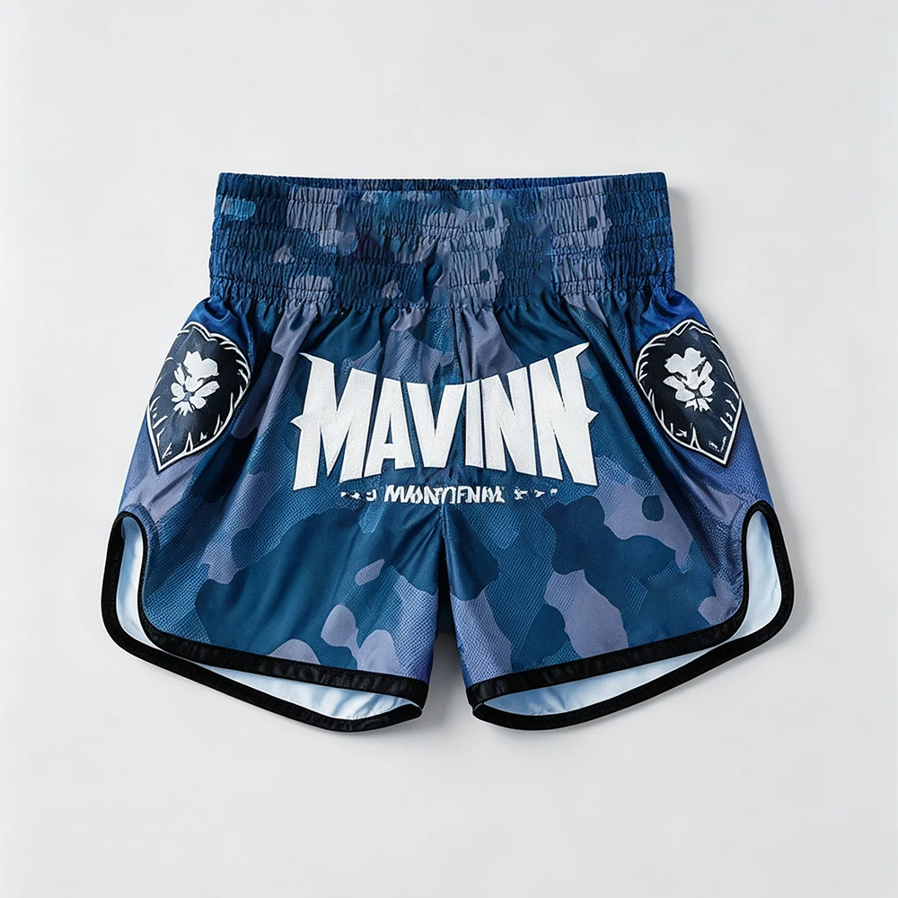 Neue Herren Muay Thai Shorts, Achteckige Käfig-Trainings-Sportshorts, Übergroße Atmungsaktive Schnelltrocknende MMA-Kampf-Nachthosen – Detail 2