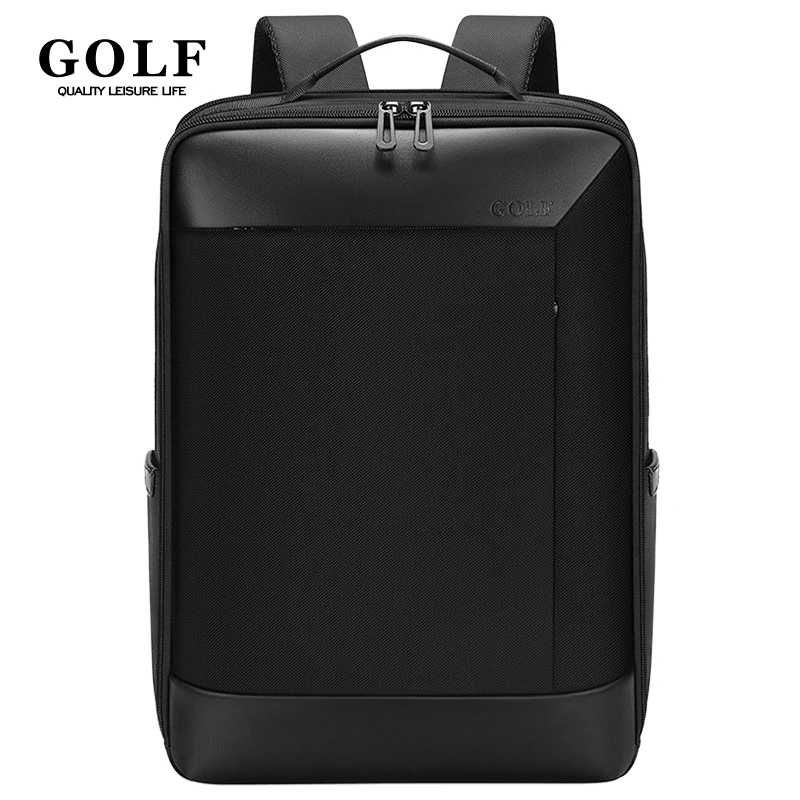 Mochilas impermeáveis para homens de golfe, mochila portátil, bolsa de negócios, mochila de alta qualidade, sacos masculinos, trabalho, fino, preto, 15 ", 6"