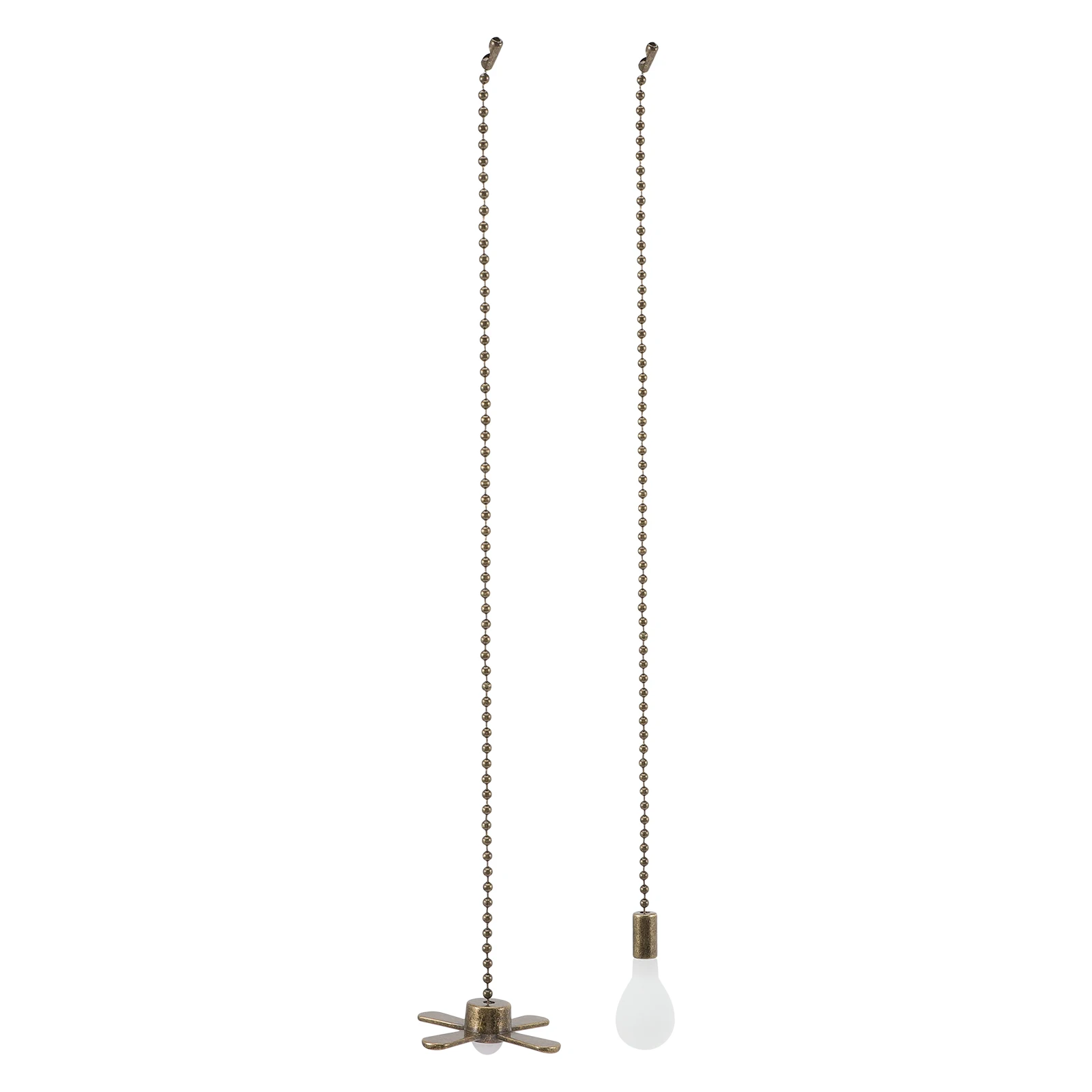 

2 pcs Ceiling Fan Pull Extension Metal Bulb Chain Accessories Light Brown Cord Extender Decorative Chain For Fans Lamps