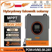 PowMr had 3.5KW Hybrid Solar Inverters 24V to V Pure Sine Wave MPPT 100A Solar Charge Controller for PV 30-500VDC Battery WIFI