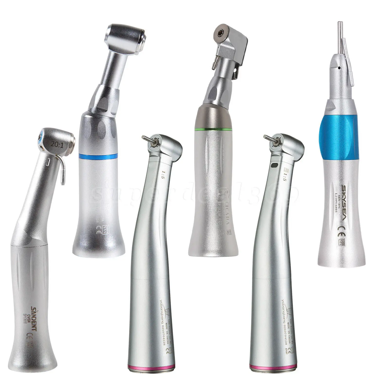 

Dental 20:1 Implant Fiber Optic LED 1:5/NO led 1:1 Contra Angle Straight Nose Cone Handpiece Low Speed Fit Nsk Kavo