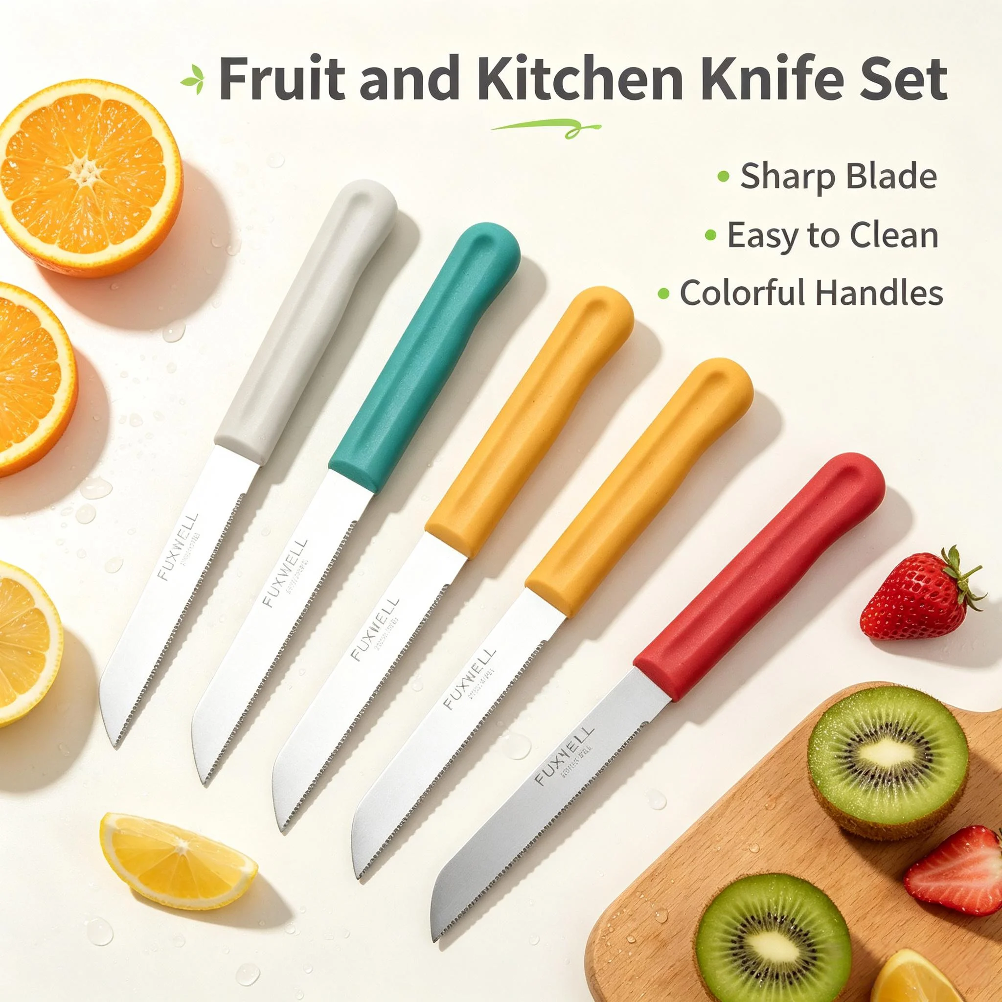 Image of 12-teiliges Steakmesser-Set mit Gezackter Klinge, Essmesser-Set für Fleisch und Brot, Hochwertige Küchenmesser