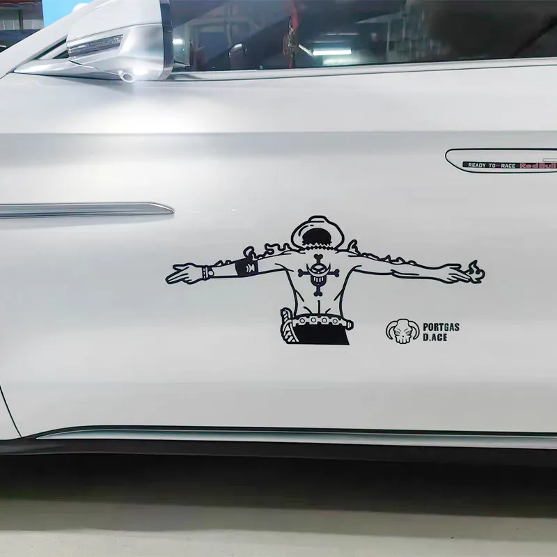 Strong World Luffy and Ace Silhouette Stickers Suitable for Rear Windshield Car Doors Walls Personalized Decorative Stickers view 2