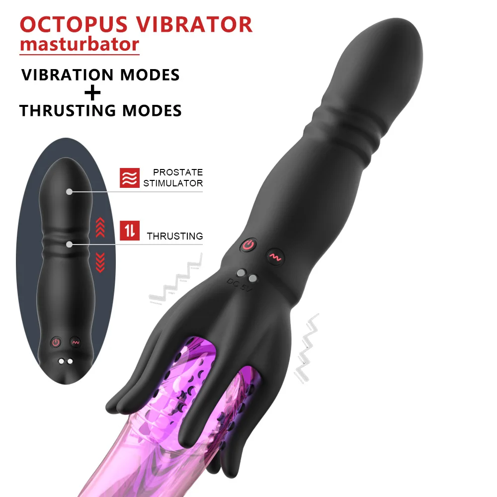 2-in-1 Vibrating Dildo Vagina Anal Butt Plug Vibrator Glans Stimulator Massager Sex Toys G-Spot Sex Toy For Women Men and Couple view 2