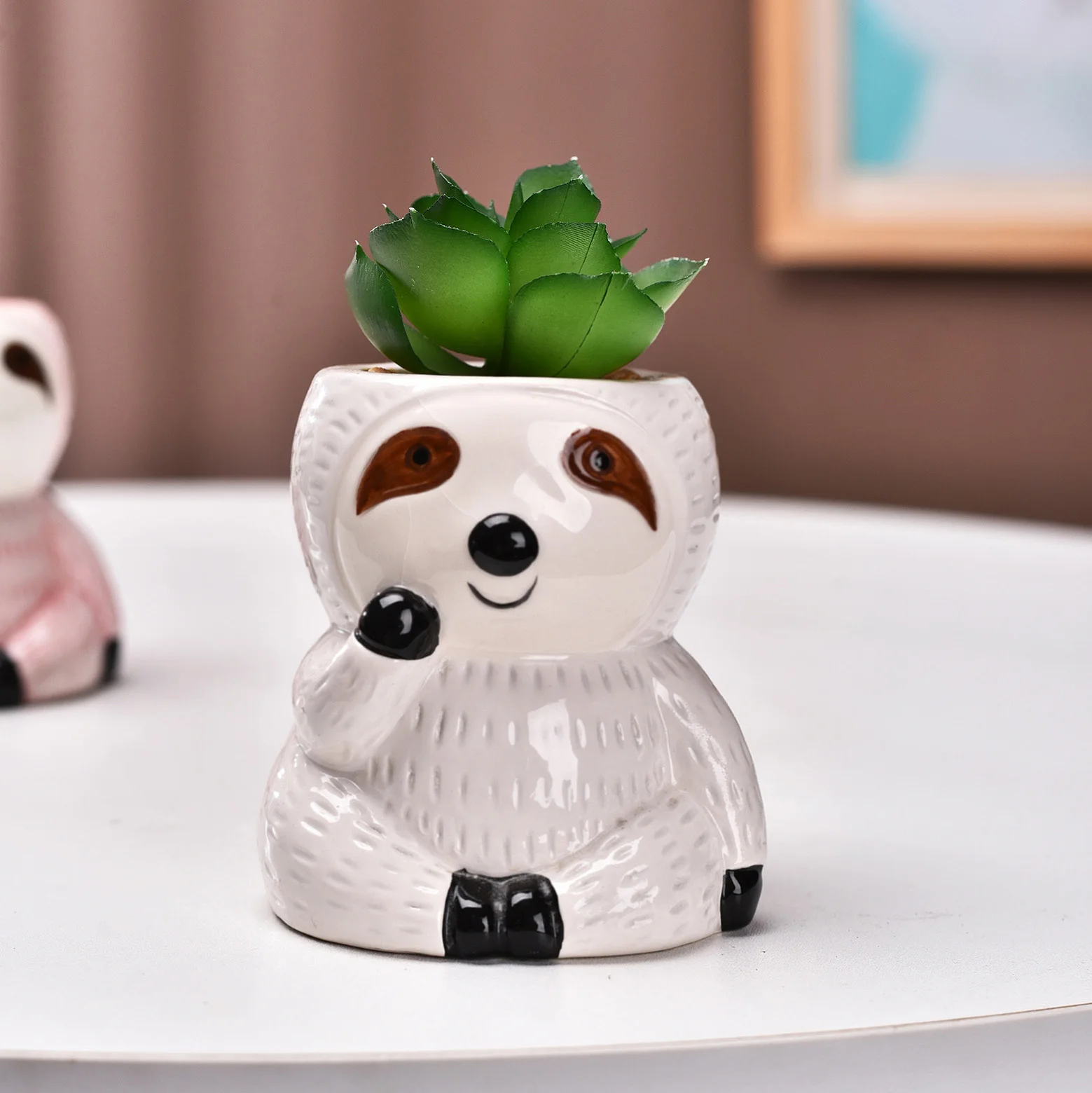 Cute Koala Flower Pot Succulent Pot Ceramic Planter Home Decor Desktop Ornaments Bonsai Plant Pot Garden Decoration