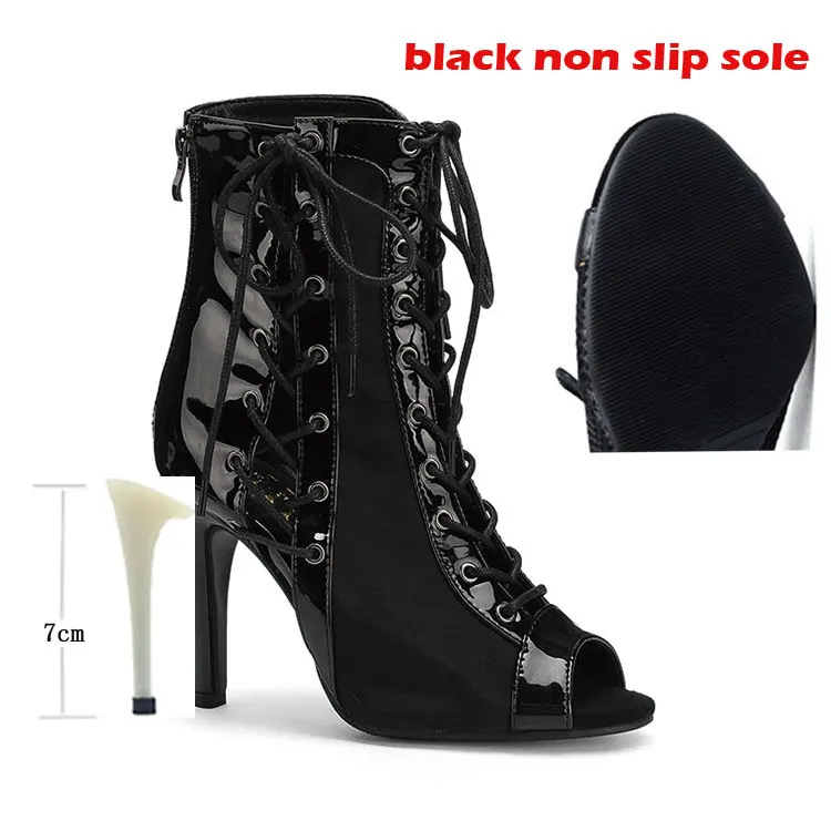 

Sexy Women High Heels Lace-up Boot Lady Shoes Sole Customizable Latin Jazz Dancing Street Booties Plus Size