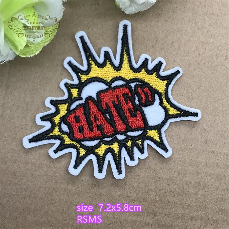 New Arrival 10 Pcs Words Logo Kiss Who Girls Smile Embroidered Patch Iron On Cartoon Motif DIY Applique Embroidery Accessory
