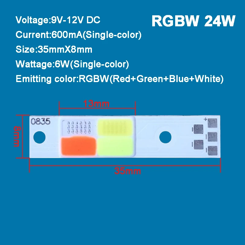 9V - 12V 18W 24W RGB RGBW 35mm LED COB Light per la decorazione dell\'auto luce fai da te