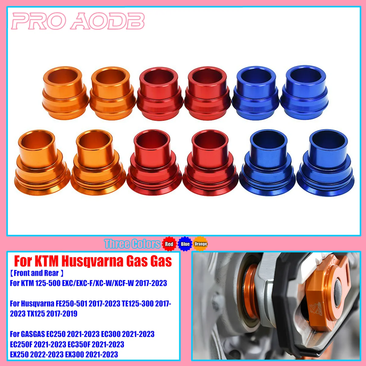 

Motocross 20mm/22mm Front Rear Wheel Spacers Hub Collars For KTM XC XCF XCW XCFW SX SXF EXC EXCF TPi 125 150 250 300 350 450 500