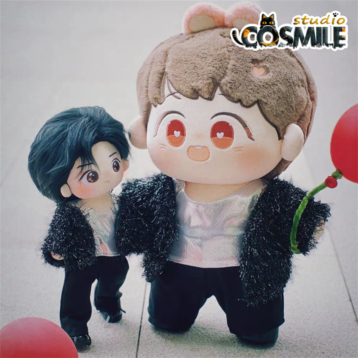 Xiao Zhan Untamed Stuffed 20cm 30cm 40cm 봉제 인형 의류 인형 액세서리 생일 의상 검은 양복 패션 GG Jun