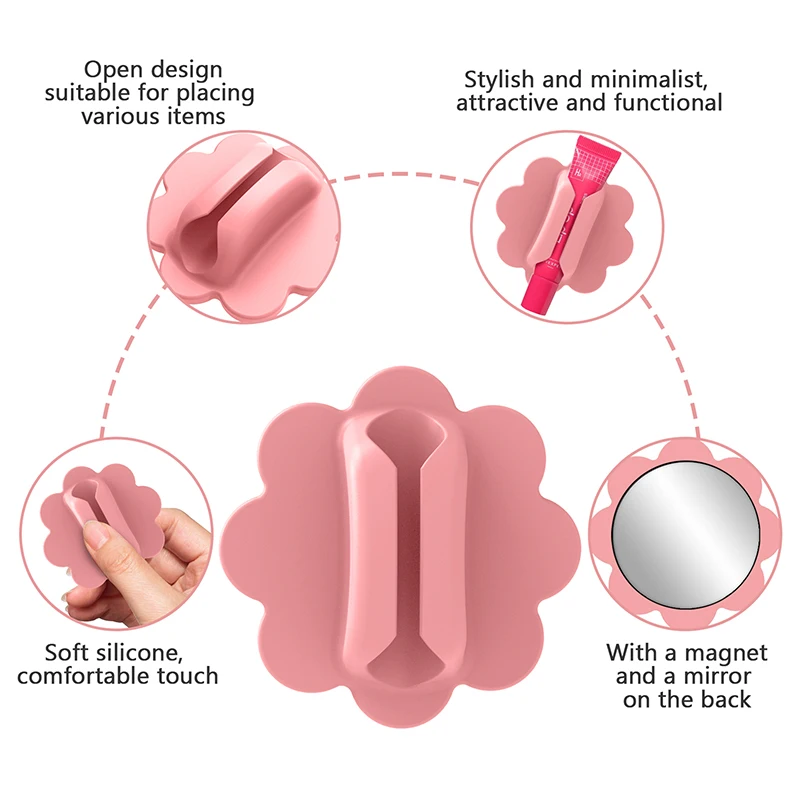 Suporte de batom de telefone de silicone com espelho caso de telefone móvel lábio esmalte volta vara titular acessórios vara capa protetora