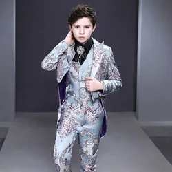 Boys' tailcoat, small suit, handsome British style host dress, model runway, piano performance suit, medium size children's suit