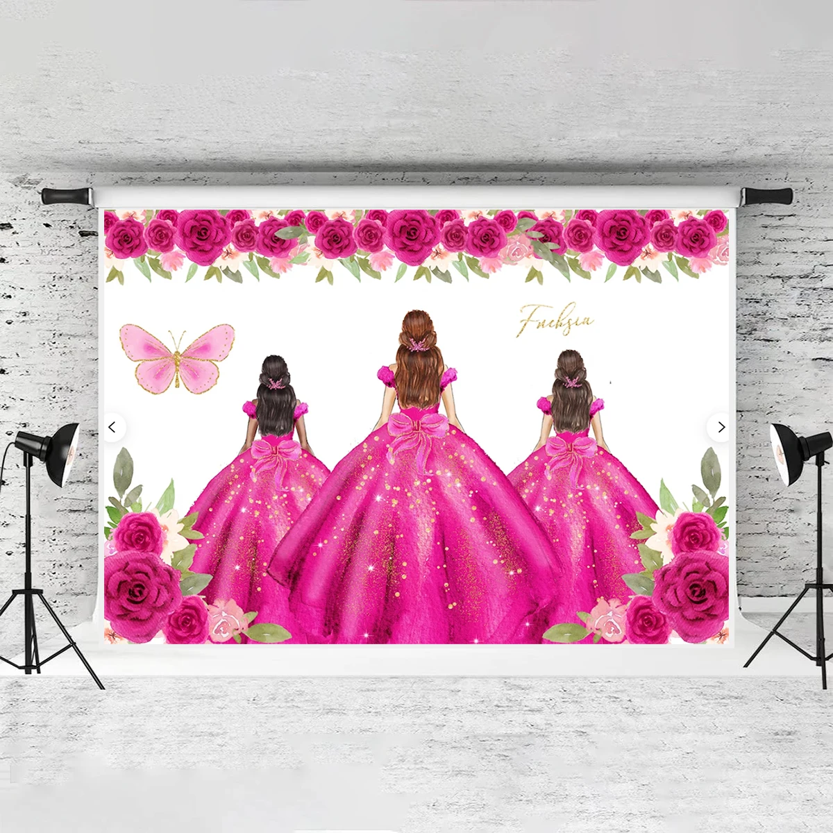 Welcome Quinceañera Name Date Editable Banner Backdrop Happy Birthday Girls Party Background Decorations Invitation Photography