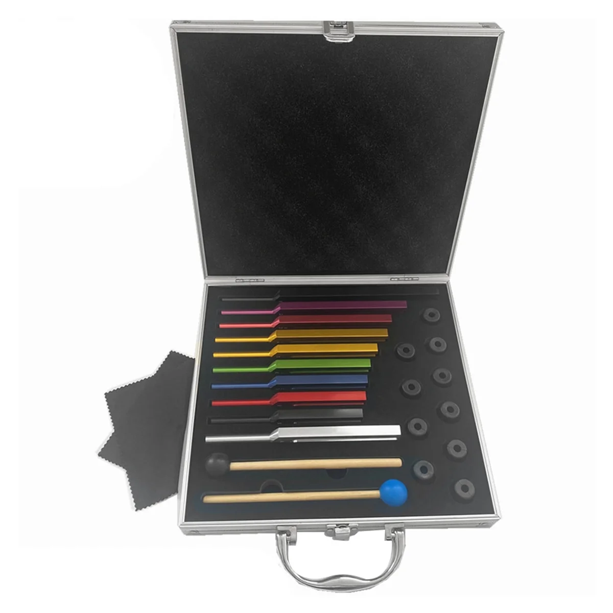 Lo-ok 10 PCS Tuning Fork Set , Tuning Forks for Healing Chakra Sound Therapy Keep Body Multicolor