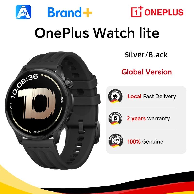 Versione Globale OnePlus Watch Lite SmartWatch, Display da 1,46 Pollici, 59g, 10 Giorni di Autonomia Affidabile, Monitoraggio Frequenza Cardiaca e Ossigeno nel Sangue